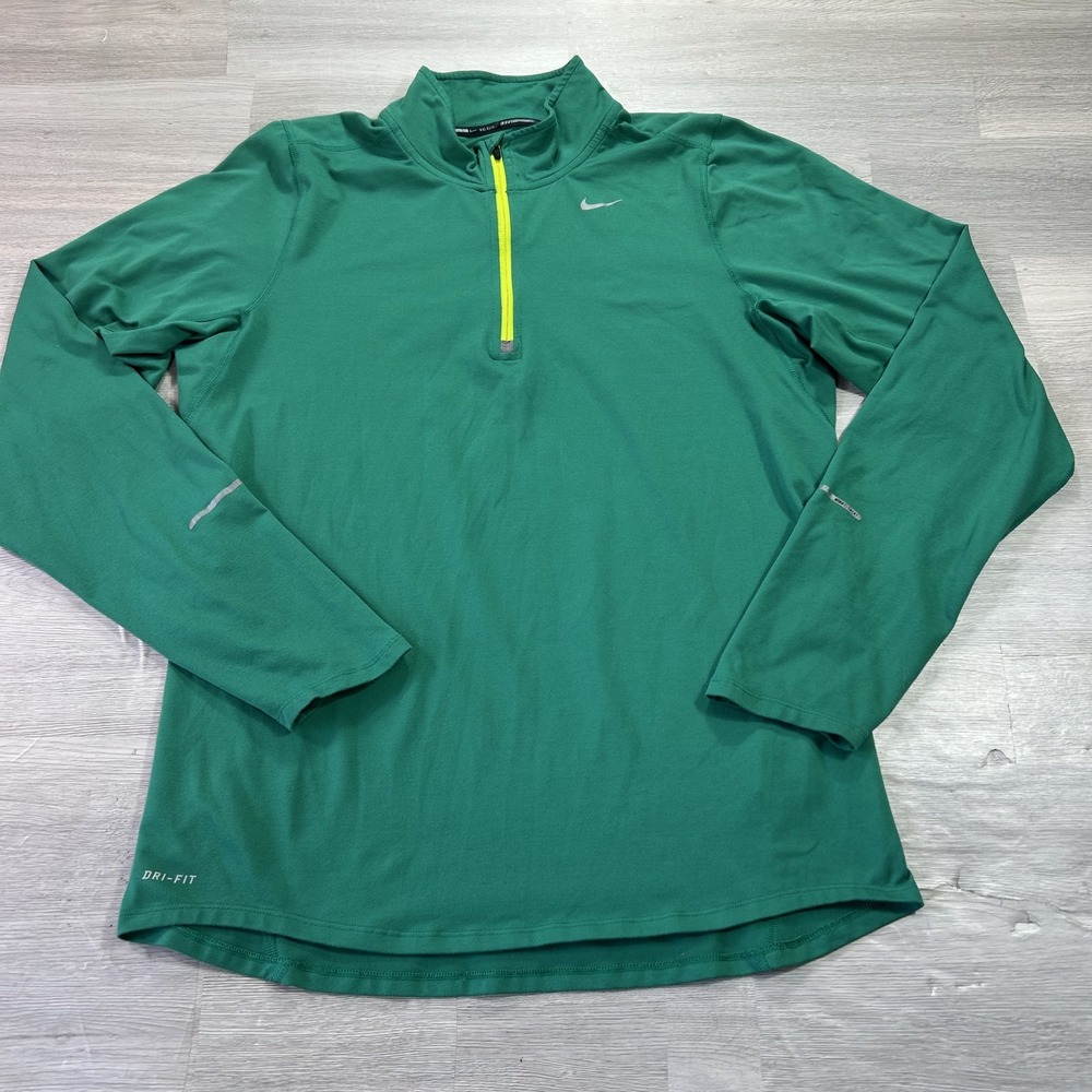 Nike Element Dri-FIT Pullover Mens Small Green 1/4 Zip Long Sleeve 717404-346
